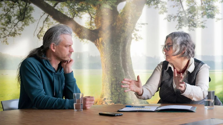 Christian Bläul und Eva Jähnigen im Gespräch
